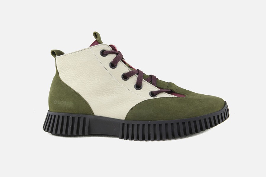 Women Arche | Arche - Havame Kaki Faience Lace-Up Boots On Labotte