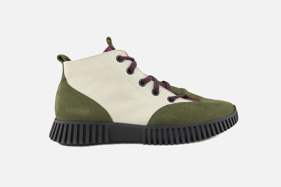 Women Arche | Arche - Havame Kaki Faience Lace-Up Boots On Labotte