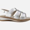 Women Ara | Ara - Hawaii Sandale Metal Silver Sandals On Labotte