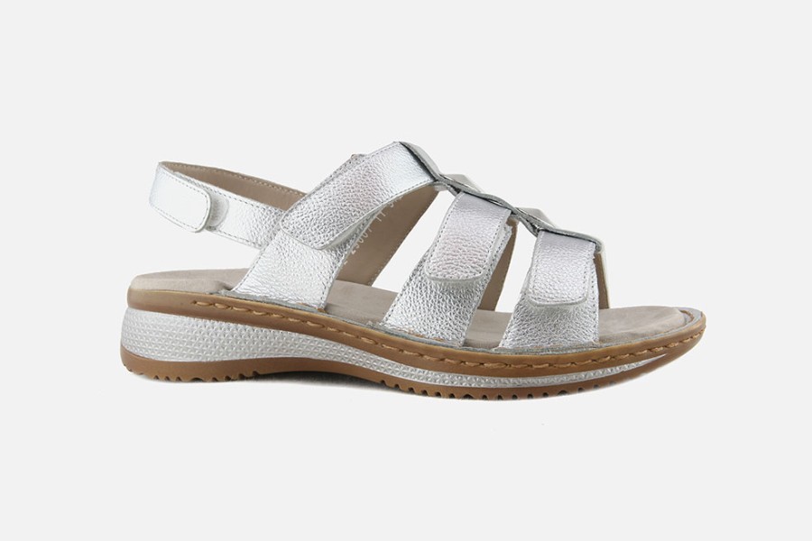 Women Ara | Ara - Hawaii Sandale Metal Silver Sandals On Labotte