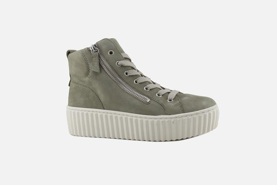 Women Gabor | Gabor - Jasper Zip Greeny Lace-Up Boots On Labotte