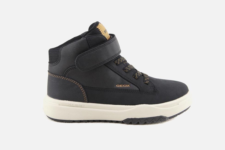 Boys Geox | Geox - Bunshee Abx Black Lace-Up Boots On Labotte