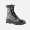 Women Gabor | Gabor - Huckleberry Lack Black Lace-Up Boots On Labotte