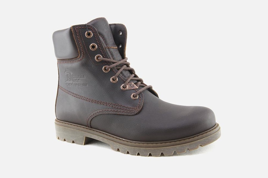 Men Panama Jack | Panama Jack - Panama03 Cuir Gras Chataigne Lace-Up Boots On Labotte