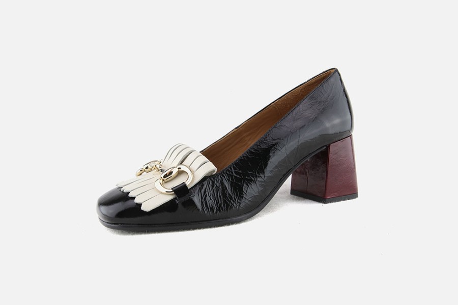 Women Pedro Miralles | Pedro Miralles - Fantasque Ice Black Wine Loafers On Labotte