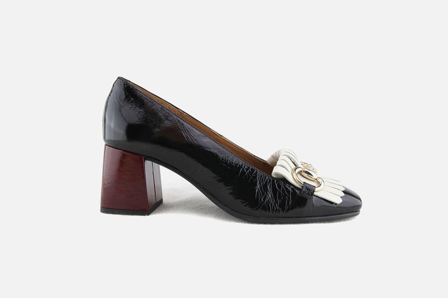 Women Pedro Miralles | Pedro Miralles - Fantasque Ice Black Wine Loafers On Labotte