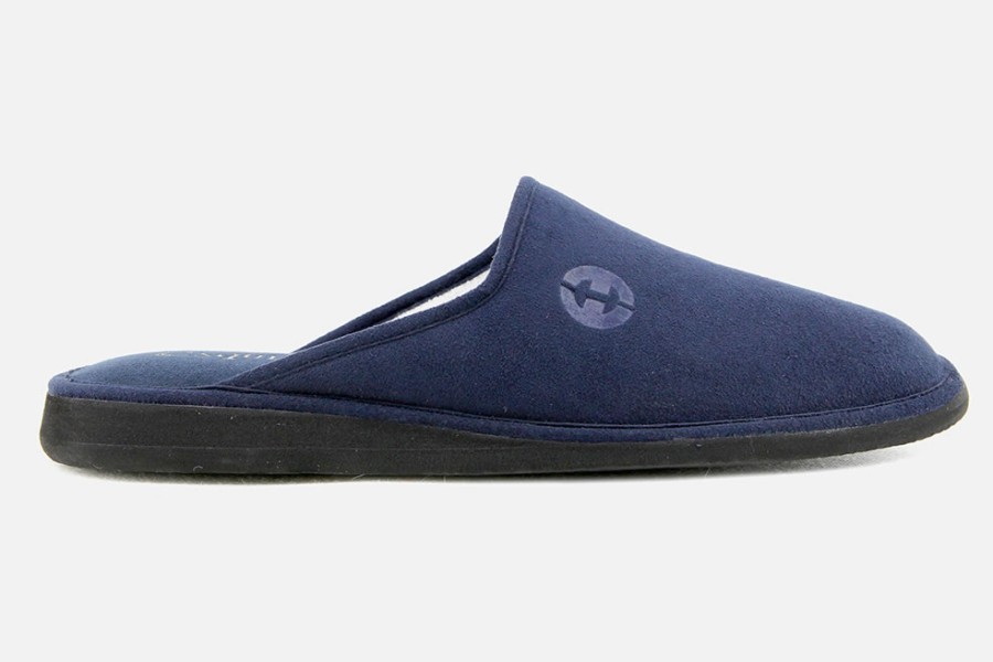 Men Exquise | Exquise - Rinaldo Bleu Low Slippers On Labotte