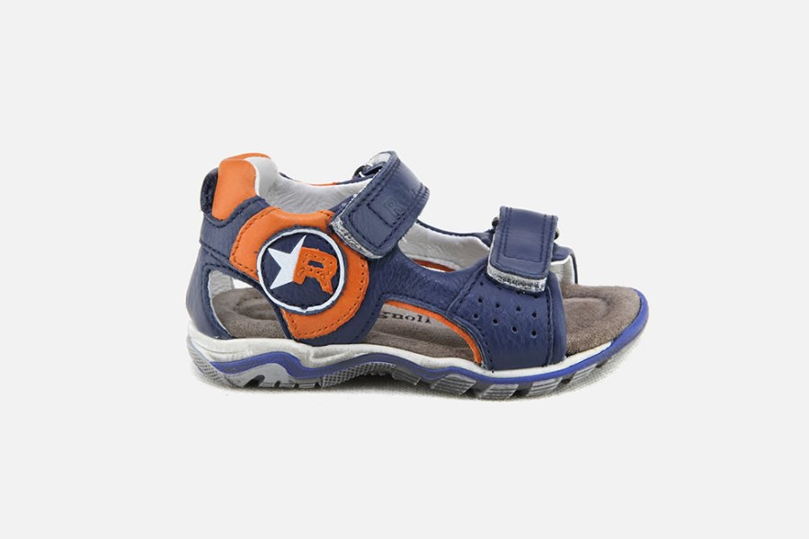 Boys Romagnoli | Romagnoli - Nilson Bleu Orange Sandals On Labotte
