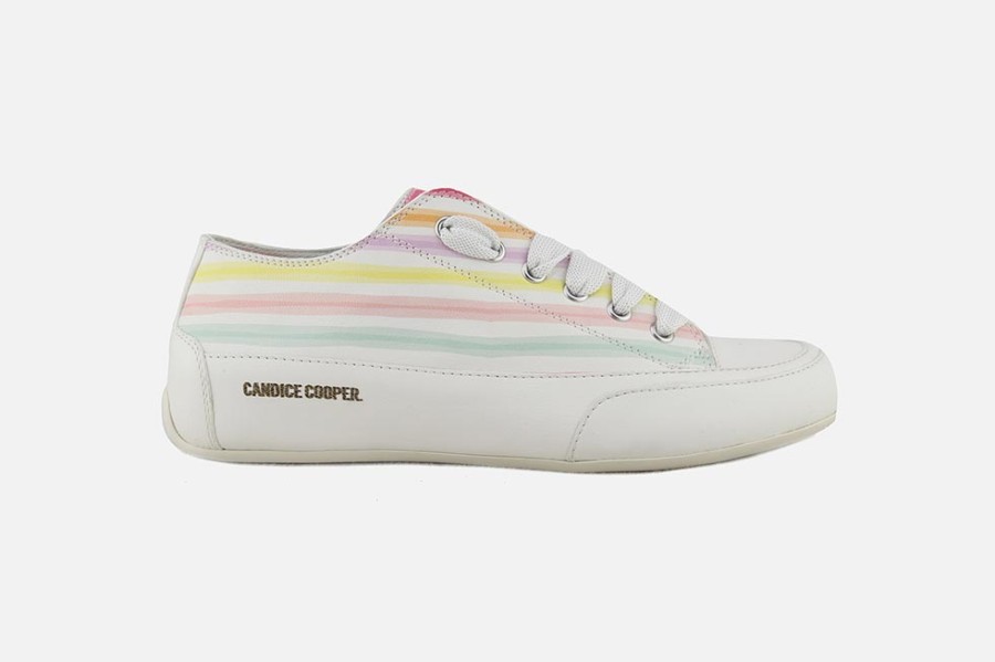 Women Candice Cooper | Candice Cooper - Rock S Blanc Multi Sneakers On Labotte