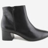 Women Paul Green | Paul Green - Pyramide Lisse Noir Ankle Boots On Labotte