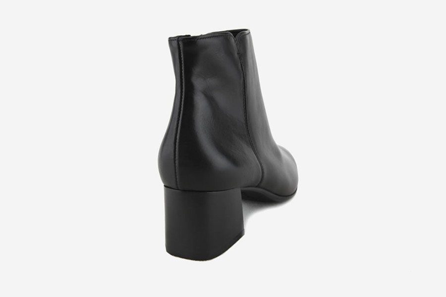 Women Paul Green | Paul Green - Pyramide Lisse Noir Ankle Boots On Labotte