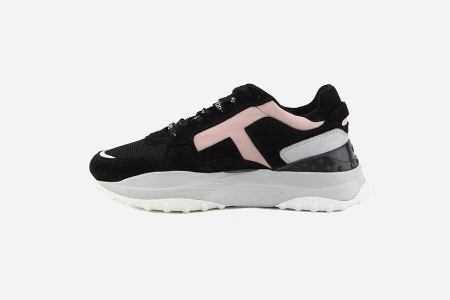 Women Tod's | Tod'S - Sportivo 45 Noir Rose Sneakers On Labotte