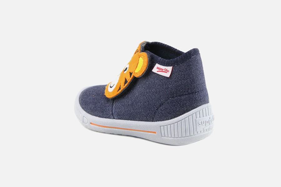 Girls Superfit | Superfit - Tiger Blue High Slippers On Labotte