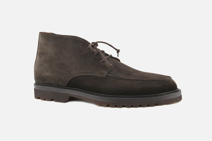Men Elia Maurizi | Elia Maurizi - Ercolano Dark Brown Lace-Up Boots On Labotte