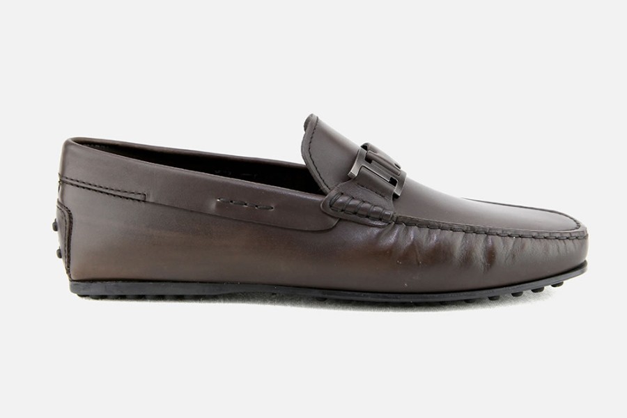 Men Tod's | Tod'S - City Gommino Double T Marron Loafers On Labotte