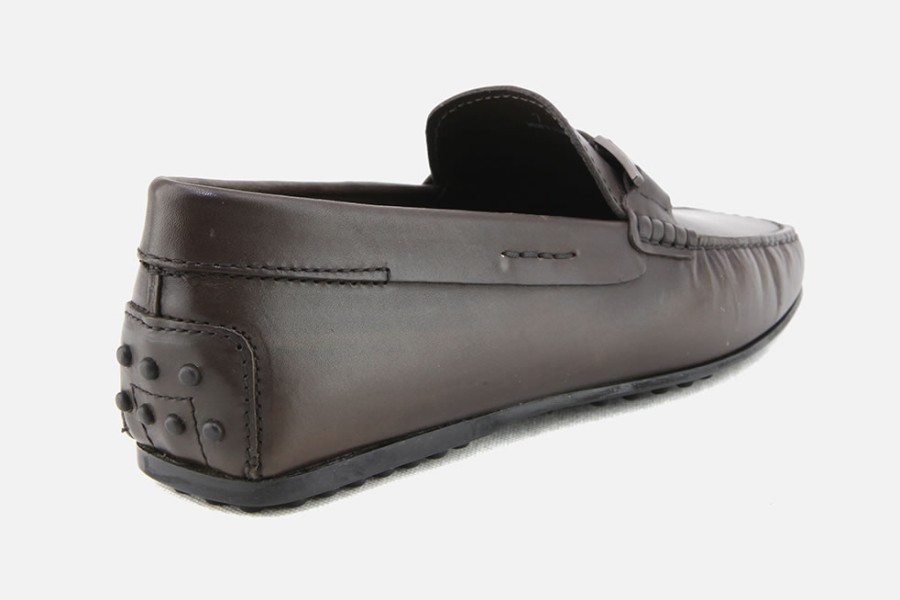 Men Tod's | Tod'S - City Gommino Double T Marron Loafers On Labotte