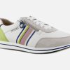 Women Mephisto | Mephisto - Lucille Blanc Pistache Sneakers On Labotte