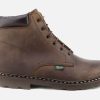 Men Paraboot | Paraboot - Bergerac Nub Marron Lace-Up Boots On Labotte