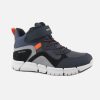 Boys Geox | Geox - Flexyper Abx Navy Orange Lace-Up Boots On Labotte