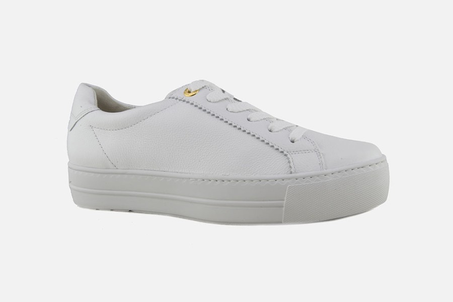 Women Paul Green | Paul Green - Parma Blanc Sneakers On Labotte