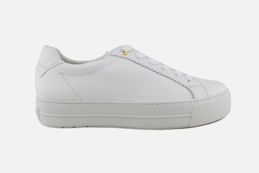 Women Paul Green | Paul Green - Parma Blanc Sneakers On Labotte