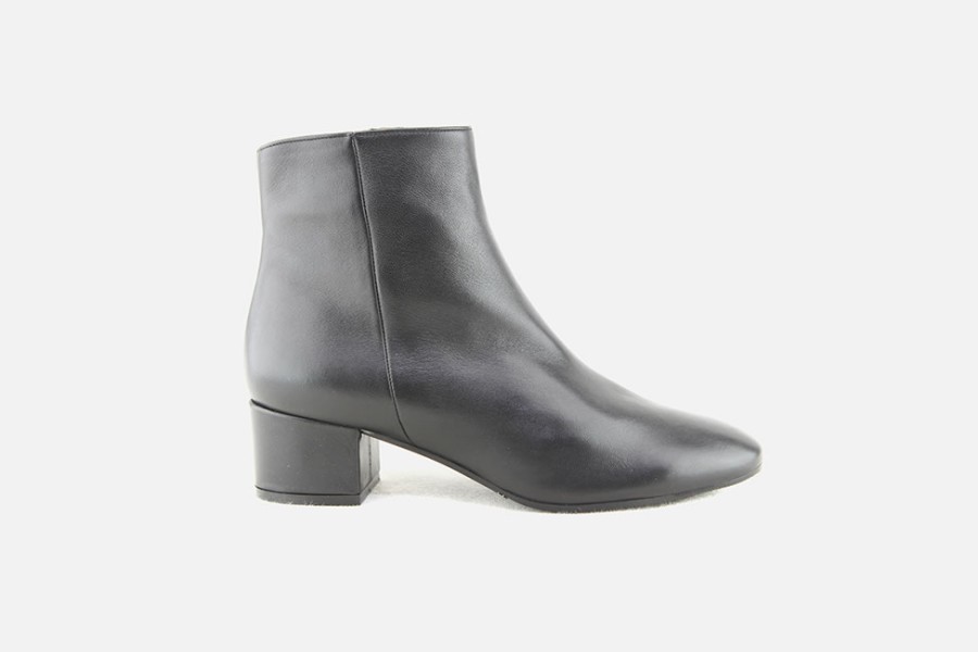 Women Le Gazzelle | Le Gazzelle - Levanzo Lisse Noir Ankle Boots On Labotte