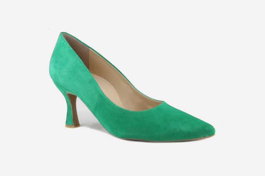 Women Paul Green | Paul Green - Primerose Daim Vert Pumps On Labotte