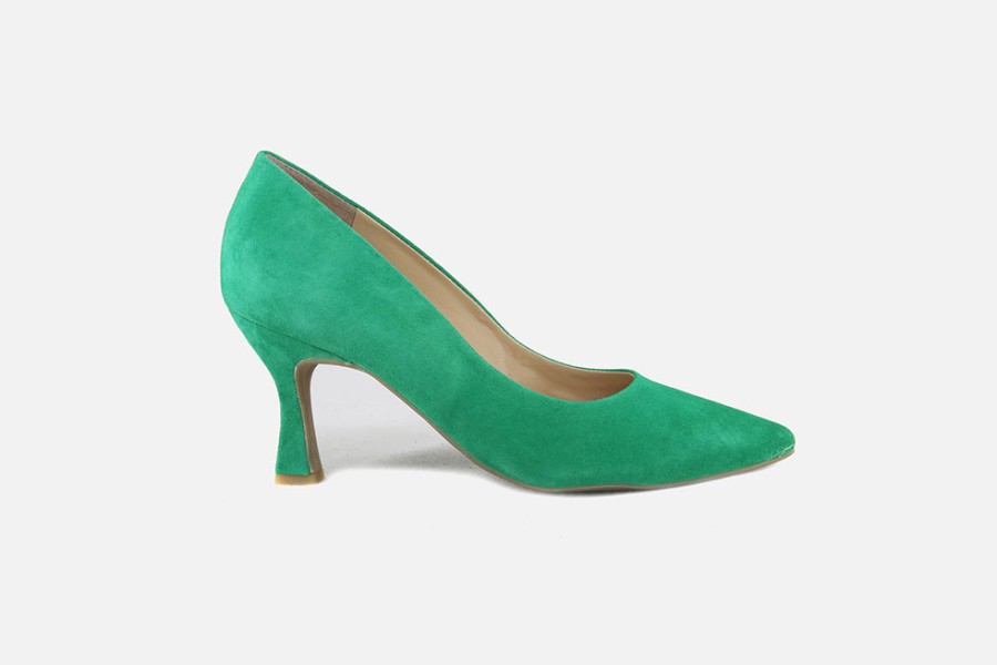 Women Paul Green | Paul Green - Primerose Daim Vert Pumps On Labotte