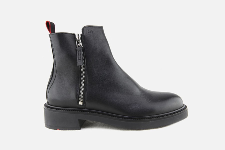 Women LLOYD | Lloyd - Graphite Lisse Noir Ankle Boots On Labotte