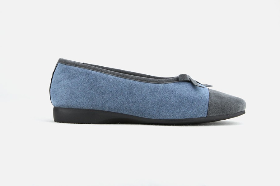Women Exquise | Exquise - Songe Gris Bleu Low Slippers On Labotte