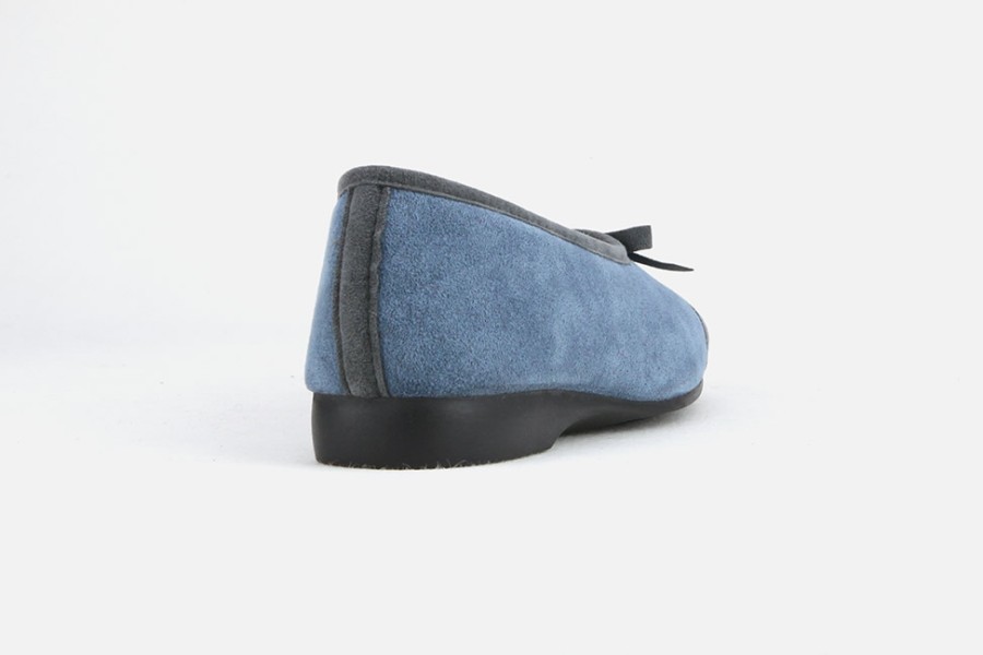 Women Exquise | Exquise - Songe Gris Bleu Low Slippers On Labotte