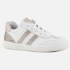 Girls Lunella | Lunella - Laser Blanc Et Or Lace-Up Shoes On Labotte