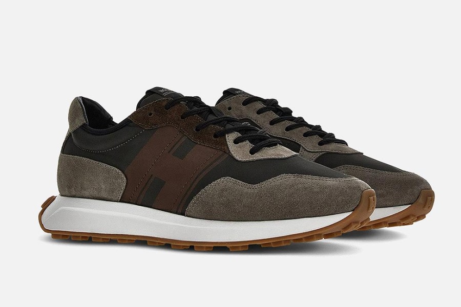 Men Hogan | Hogan - Hogan H601 Marron Carbone Sneakers On Labotte