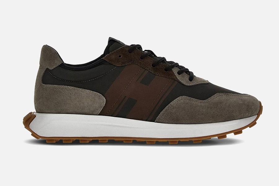 Men Hogan | Hogan - Hogan H601 Marron Carbone Sneakers On Labotte