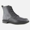 Women Paul Green | Paul Green - Perou Lisse Noir Lace-Up Boots On Labotte