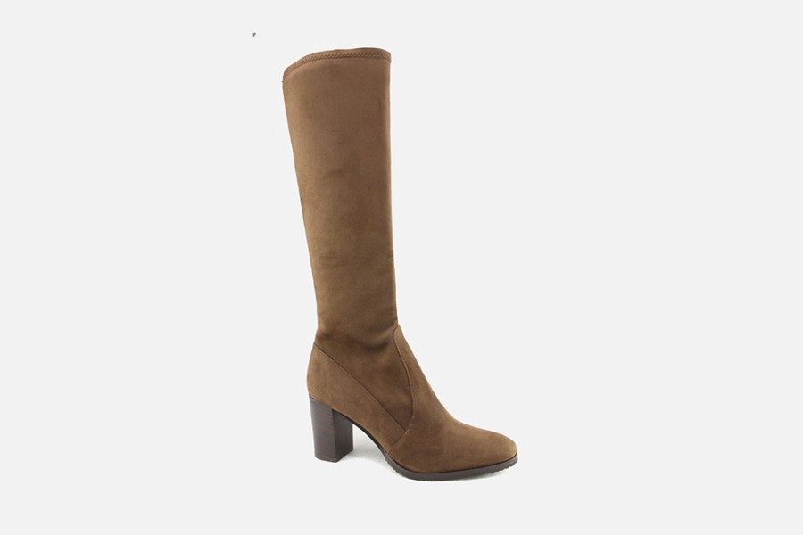Women Cervone | Cervone - Cassandre Stretch Tabacco Boots On Labotte