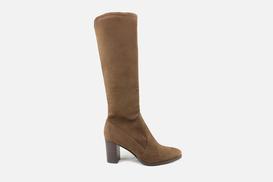Women Cervone | Cervone - Cassandre Stretch Tabacco Boots On Labotte