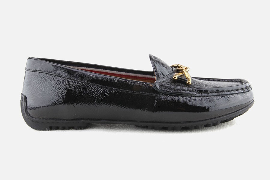 Women Geox | Geox - Kosmopolis Lack Black Loafers On Labotte