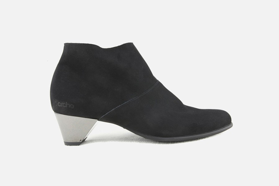 Women Arche | Arche - Marina Nubuk Noir Ankle Boots On Labotte