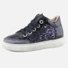 Girls Beberlis | Beberlis - Boogie Bleu Glitter Lace-Up Boots On Labotte