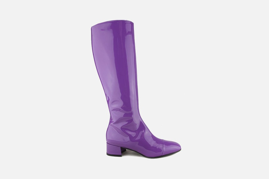 Women Le Gazzelle | Le Gazzelle - Bobino Lack Lilas Boots On Labotte