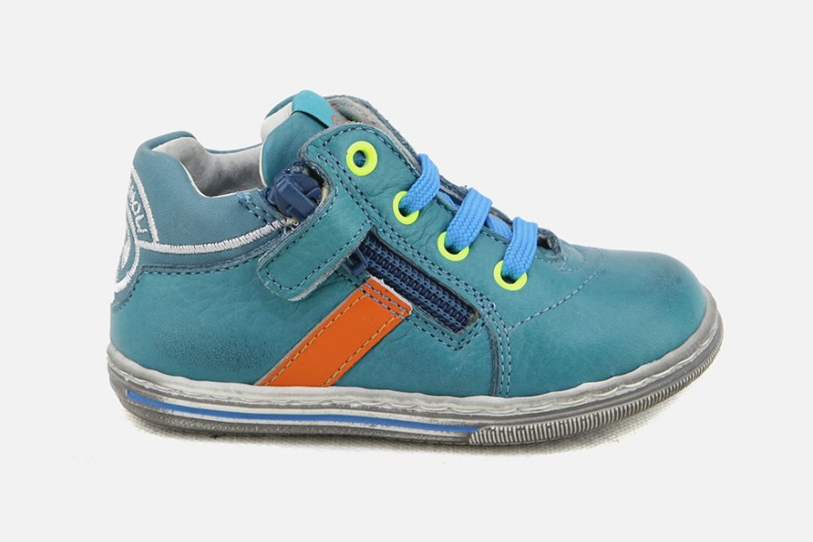 Boys Romagnoli | Romagnoli - Maxime Turquoise Lace-Up Boots On Labotte