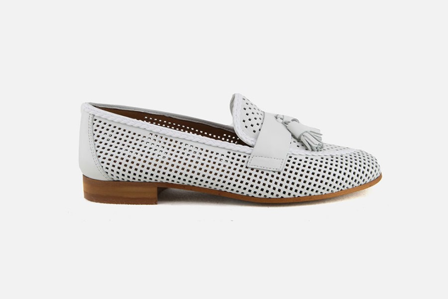 Women Jhay | Jhay - Verdi Blanc Loafers On Labotte