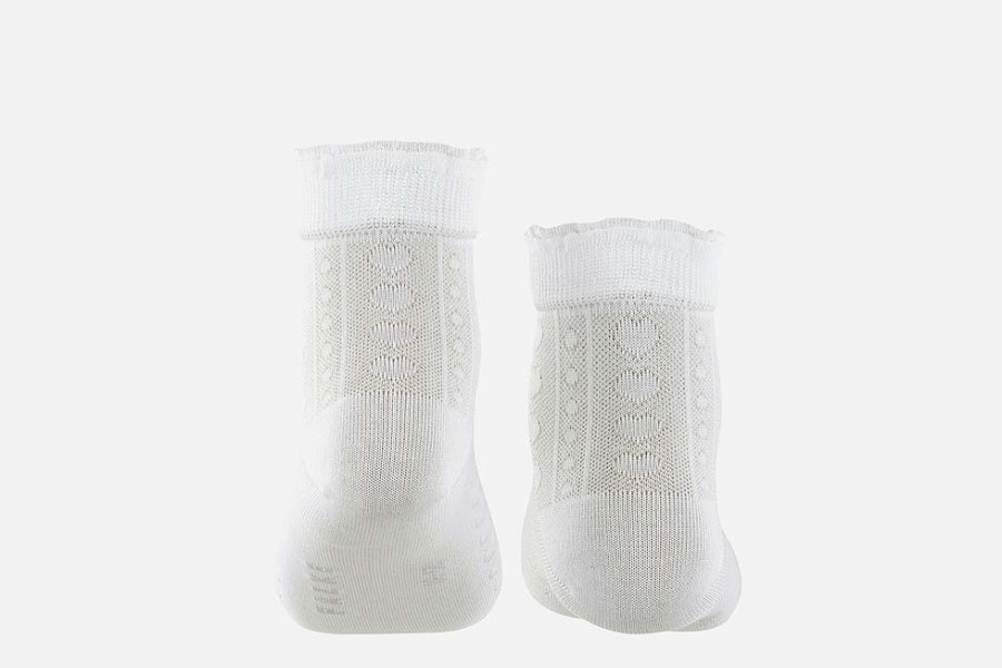 Girls Falke | Falke - Romantic Net White Socks On Labotte