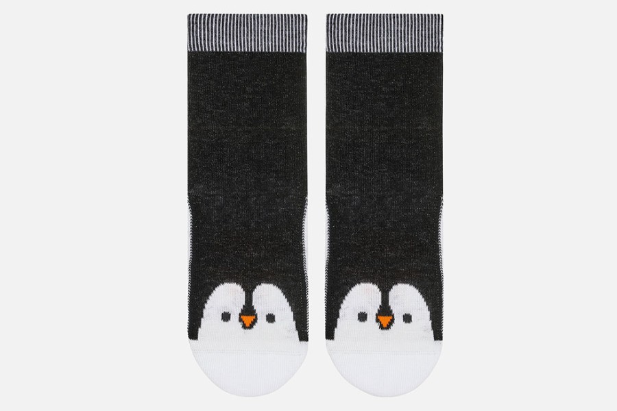 Girls Falke | Falke - Penguin Handpuppet Black Socks On Labotte