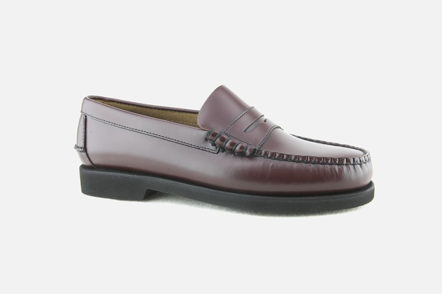 Men Sebago | Sebago - Dan Polaris Wide Burgundy Loafers On Labotte
