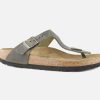 Women Birkenstock | Birkenstock - Gizeh Kaki Faded Sandals On Labotte