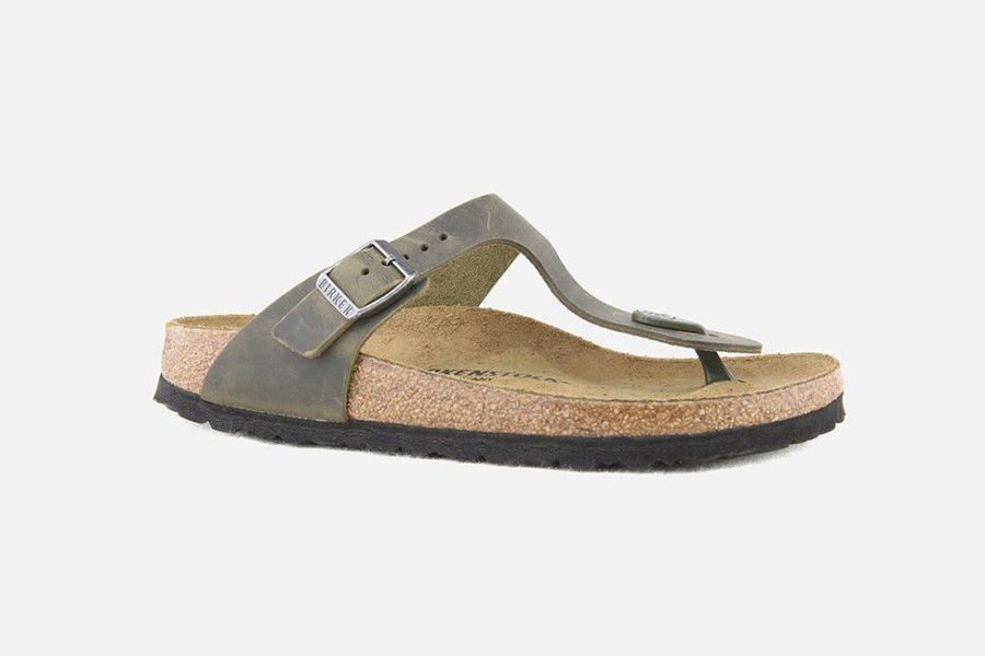 Women Birkenstock | Birkenstock - Gizeh Kaki Faded Sandals On Labotte