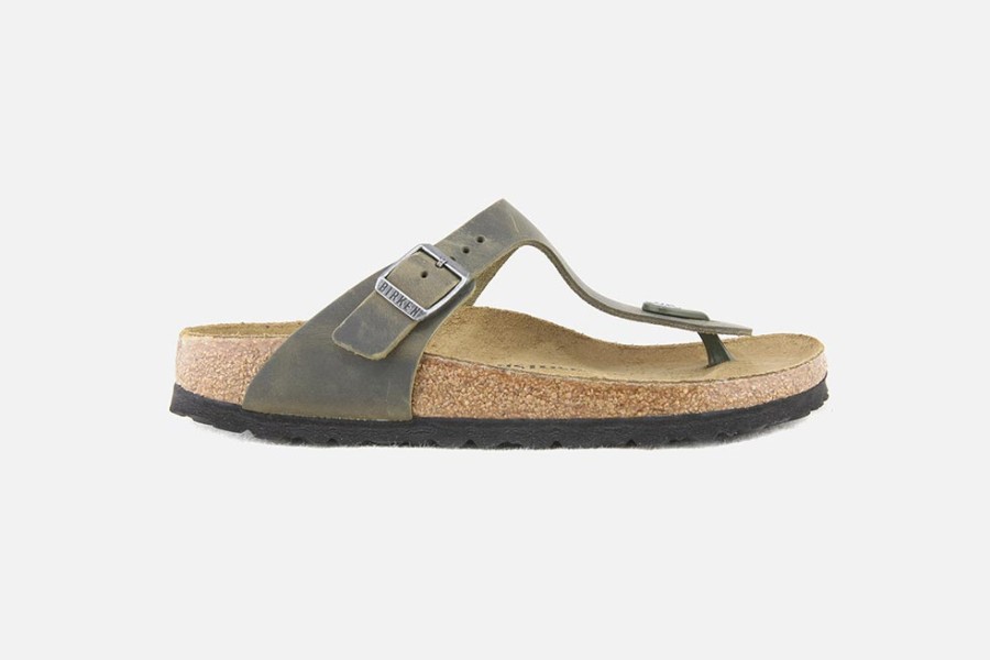 Women Birkenstock | Birkenstock - Gizeh Kaki Faded Sandals On Labotte