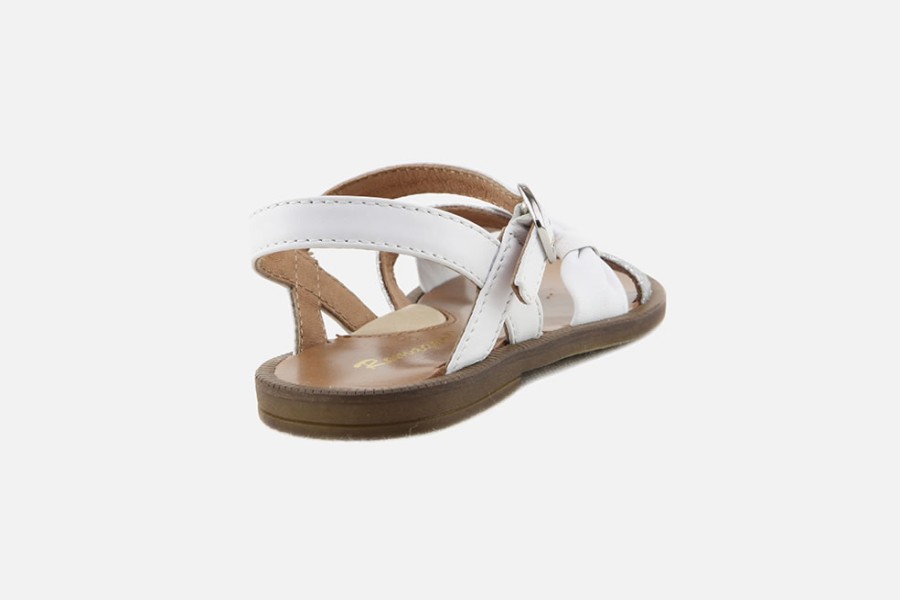 Girls Romagnoli | Romagnoli - Trixie White Silver Sandals On Labotte